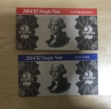2 доллара США серия 2009 года 2014 в номере буклет, фото №2