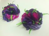 Резиночки для волос с фиолетовыми цветами, фото №5