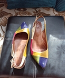 Босоножки женские закрытый носок разноцветная кожа 37, фото №2