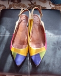Босоножки женские закрытый носок разноцветная кожа 37, фото №4