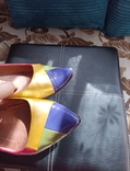 Босоножки женские закрытый носок разноцветная кожа 37, фото №6
