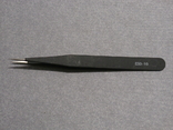 Пинцет радиотехнический,антимагнитный,прямой,острый.Ультратонкий пинцет из стали ESD-10, фото №2