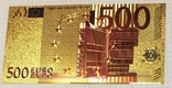 Позолоченная сувенирная банкнота 500 Euro (24K) в защитном конверте / сувенірна банкнота, фото №6