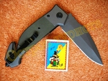 Складной тактический нож Browning Tactic Хаки G10 стропорез бита 23см, фото №6