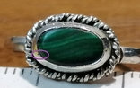 Кольцо серебрянное с малахитом 17,5-18 р без клейма, фото №6