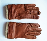 Оригинальные перчатки женские кожаные шерстяные фирмы Н.М. р.S/M, фото №3