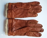 Оригинальные перчатки женские кожаные шерстяные фирмы Н.М. р.S/M, фото №5