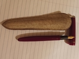 Перова ручка ,золоте перо,шкіряний футляр., фото №8