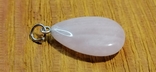 Кулон с розовым кварцем серебро без клейма, фото №3