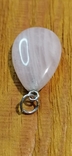 Кулон с розовым кварцем серебро без клейма, фото №4