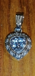 Кулон серебро в виде сердца 925 проба, фото №2