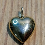 Кулон в виде сердца серебро позолота, фото №2