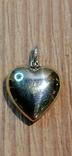 Кулон в виде сердца серебро позолота, фото №7