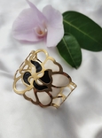 Вінтажний ажурний браслет-манжет із колекції Circles, з емалью і позолотою, фото №4