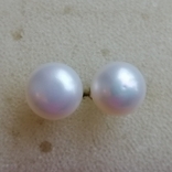 Сережки-гвоздики з перлами посріблені, фото №8