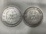 Кірха 5 марок 1934 G 1935 A Третій рейх, фото №3