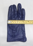 Рукавиці жіночі шкіряні сині S, photo number 7