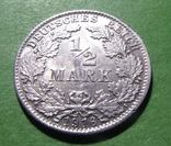 Німеччина -- 1/2 марки 1916, фото №2