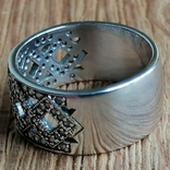 Кольцо серебрянное широкое 17 р, фото №7