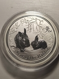 Австралія 30 доларів 2011 срібло 1 кг Рік кролика, фото №5