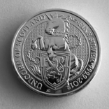 Великобритания 5 фунтов Единорог 2018 серебро 2 OZ(Звери Королевы), фото №4
