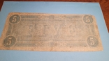 Конфедерати.1864.5 долларов., фото №5
