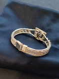 Серебристый винтажный браслет с символом G, кристаллы, Англия, фото №13