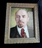 Худ. Мищенко 1954 г.двусторонний портрет Ленина на стекле, фото №3