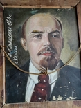 Худ. Мищенко 1954 г.двусторонний портрет Ленина на стекле, фото №7