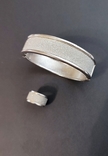 Набор комплект: серебристый браслет и кольцо винтаж америка, фото №6