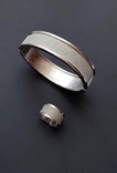 Набор комплект: серебристый браслет и кольцо винтаж америка, фото №7