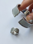 Набор комплект: серебристый браслет и кольцо винтаж америка, фото №12