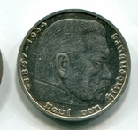 5 марок 1937 г. Серебро. Монетный двор G, фото №2