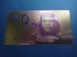 Золота сувенірна банкнота Euro Ернесто Че Гевара-Ernesto Guevara, фото №3