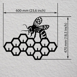 Вішалка для одягу з металу "Соти №2 з бджолою" 60 см, numer zdjęcia 3
