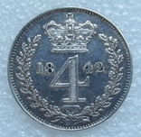 4 пенса 1842 г. Maundy Великобритания, серебро, фото №2