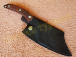 Топор кухонный Black Steel тесак нож туристический с чехлом 29 см, фото №8