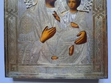 Ікона Тихвінська Богородиця, срібло 84, 22,2х17,8 см, кіот, фото №6