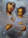 Ікона Тихвінська Богородиця, срібло 84, 22,2х17,8 см, кіот, фото №8