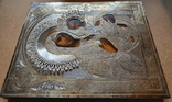 Ікона Тихвінська Богородиця, срібло 84, 22,2х17,8 см, кіот, фото №10