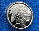 США Бафоло Індіанець Срібло високий рельєф, фото №4