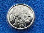 США Бафоло Індіанець Срібло високий рельєф, фото №8