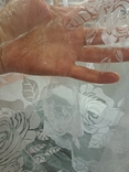 Лёгкий прозрачный платок набивной Роза, сиренево-серый 61/60 см, фото №6