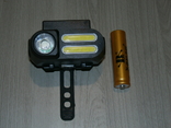 Ліхтар з велосипедним кріпленням BL-611-1LM+2COB,micro USB,1x18650, фото №4