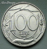 Италия, 100 лир 1993, фото №2