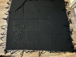 Платок великий вишитий чорними нитками, фото №2