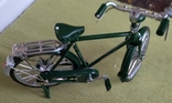 Модель міського ретро велосипеда масштаб 1:10 зелений, фото №6