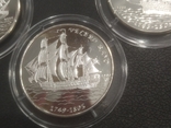 Монеты Набор Куба 10 песо 2000 г Корабль Парусник серебро 999 проба, фото №4