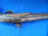 Дульнозарядный кремневый пистоль с инкрустациями серебра. копия, фото №8