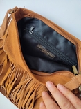 Замшева шкіряна сумка-стиль-бохо Genuine leather сумка з бахромою Італія, фото №9